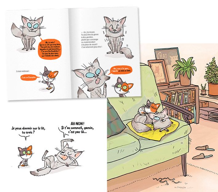 illustration Les Chats et le Sommeil Doux